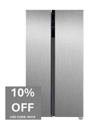 Russell Hobbs RH90AFF201SS Slim American Fridge Freezer - Inox- E Rated