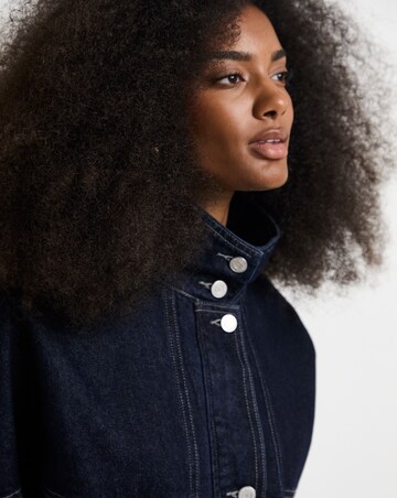 Simply Be Indigo Funnel Neck Bat Wing Denim Jacket