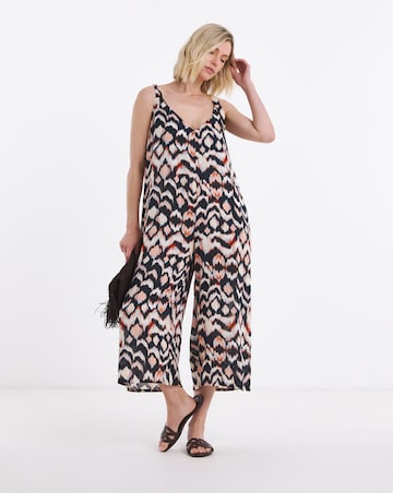 Wide Leg Strappy Culotte Jumpsuit