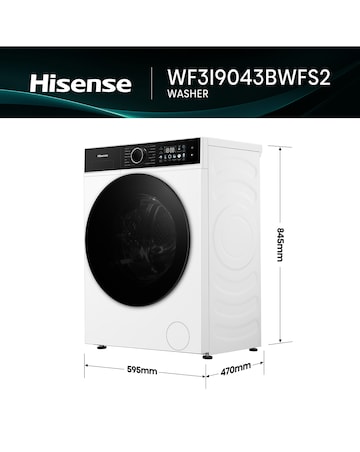 Hisense 3i 9kg 1400rpm KitchenFit Washing Machine White