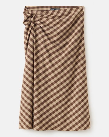 Mango Check Wrap Skirt