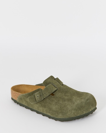 Birkenstock Classic Suede Boston Clogs - Thyme