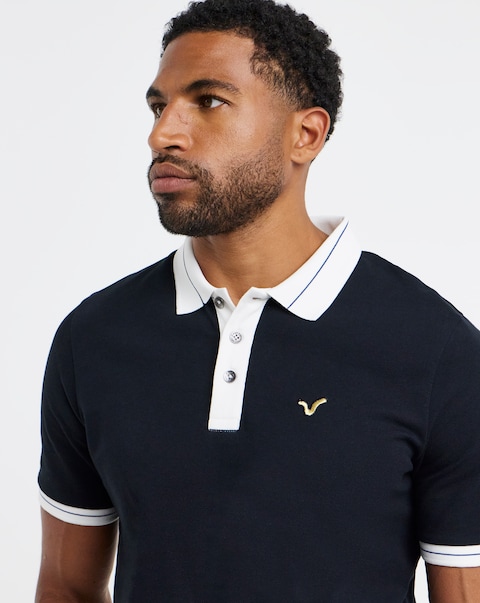 Voi Two Toned Pique Polo - Long Length