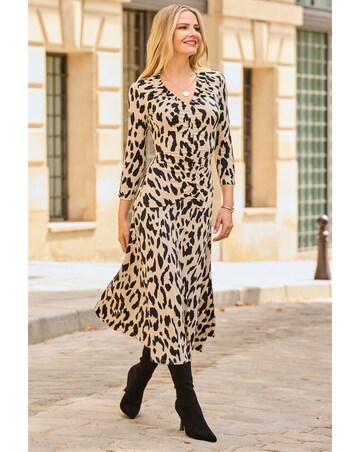 Sosandar Ruchded Front Fit & Flare Dress