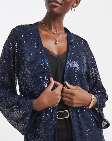 Sequin Longline Cardigan