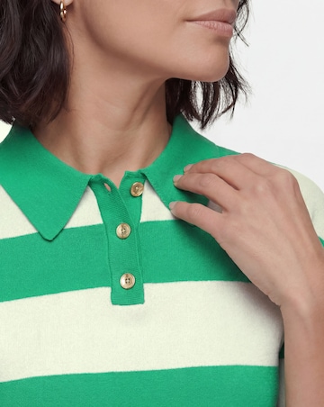 Green Stripe Short Sleeve Jumper