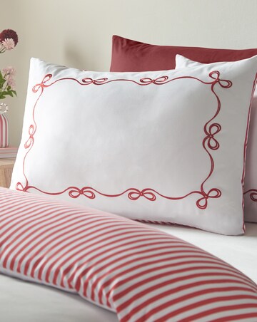 Catherine Lansfield Bow Embroidery Duvet Cover Set