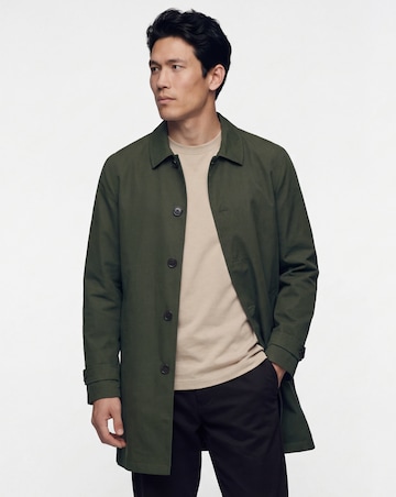 Khaki Mac With Tab Cuff Detail