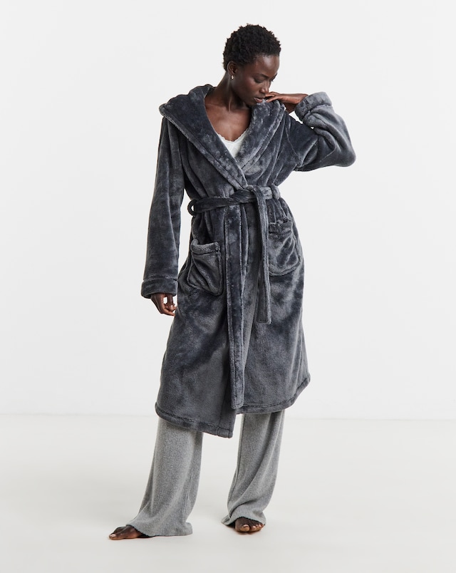 jd williams ladies dressing gowns Grey Hood
