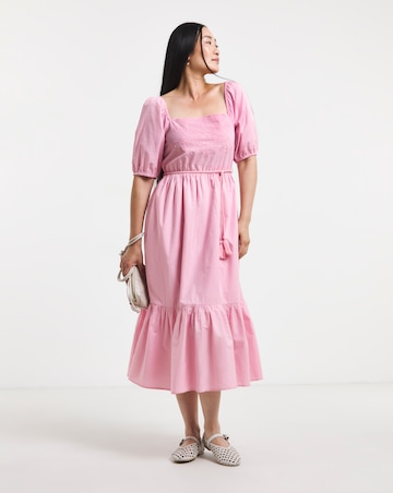 Anise Pink Off The Shoulder Tiered Dress