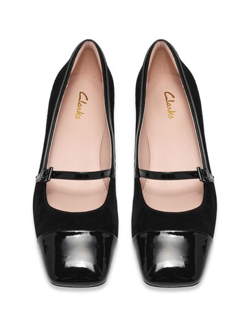 Clarks Crista Strap Heeled Toe Cap Leather Mary Janes - Standard Fit (D)