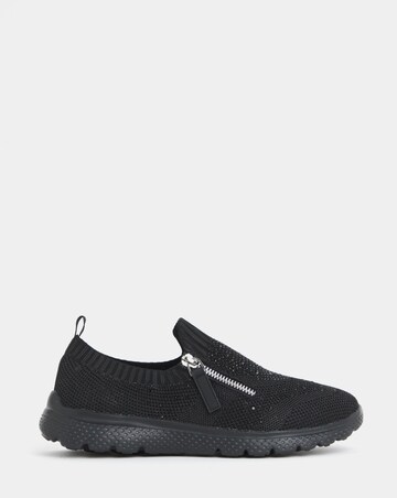 Cushion Walk Sparkle Fly Knit Side Zip Trainers - Extra Wide Fit (EEE)