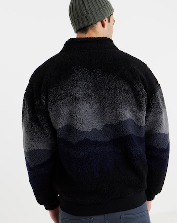 Only & Sons Adam Sherpa Bomber Sweat Top - Navy