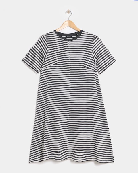 Cotton Slub A-Line Swing Dress