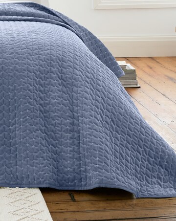 Bianca Attica Velvet Embroidered Bedspread