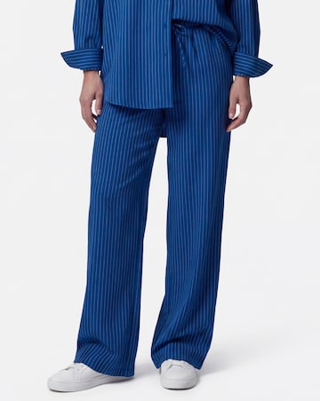 Stripe Drawstring Wide Leg Trouser
