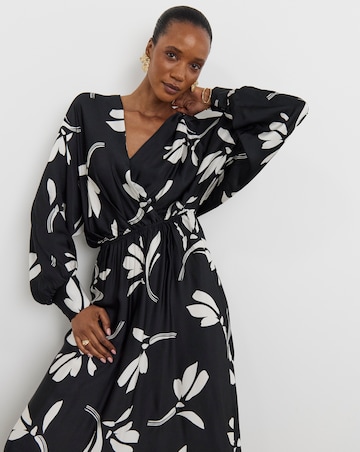 Joanna Hope Wrap Front Batwing Dress
