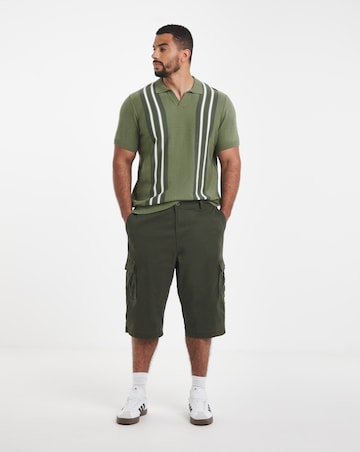 3/4 Length Cotton Stretch Cargo Short
