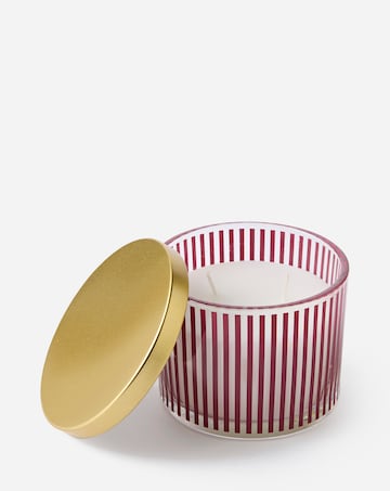 Classic Elegance Orange & Cinnamon Striped Glass Candle