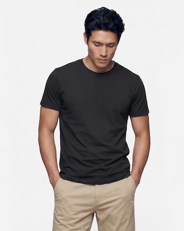 Pure Cotton Crew Neck T-Shirt Extra Long- Black