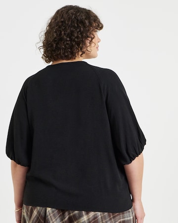 Simply Be Black Bubble Sleeve Top