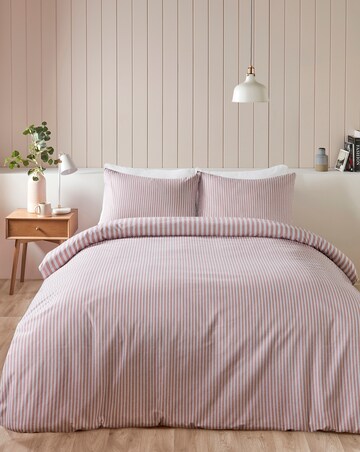 Catherine Lansfield Brushed Stripe Duvet Cover Set