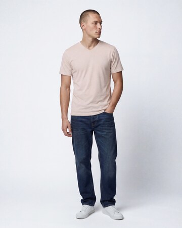 V Neck T-Shirt Long - Pink Marl