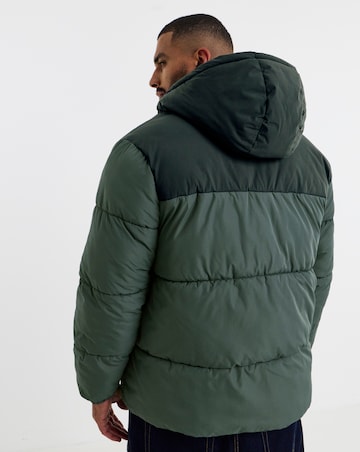 Jack & Jones Raze Hooded Puffer Coat - Grey