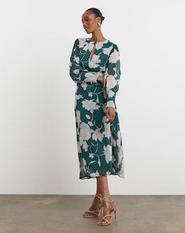 Joanna Hope Long Sleeve Maxi Dress With Keyhole - Image