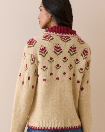 NOBODY'S CHILD DITSY COLLAR KNITTED JACKET
