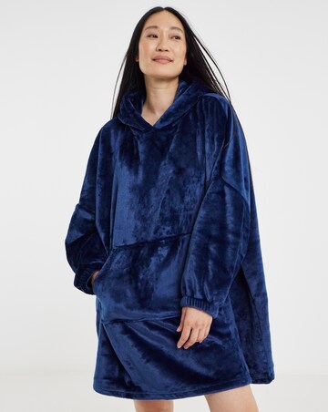 Pretty Secrets Plush Fleece Oversized Hooded Lounge Dress With Elasticated Cuffs