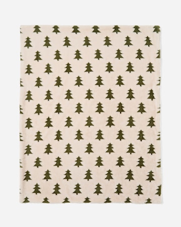 Carved Trees Faux Fur Throw