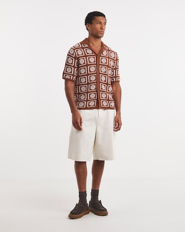 Only & Sons Carl Loose Denim Shorts - Cream