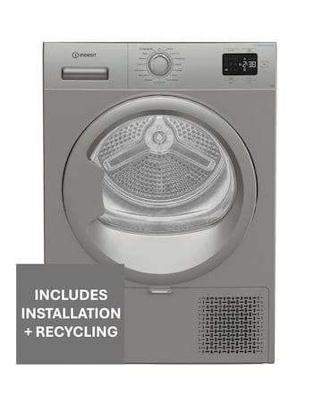 Indesit C YSD 82D SS UK 8kg Heat Pump Tumble Dryer Silver + Install