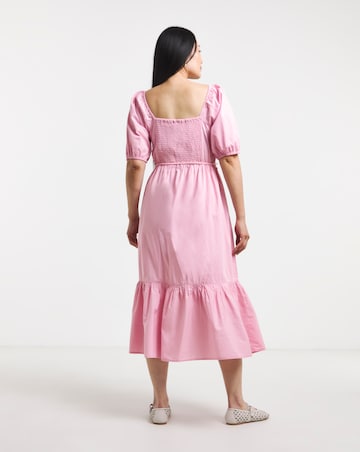 Anise Pink Off The Shoulder Tiered Dress