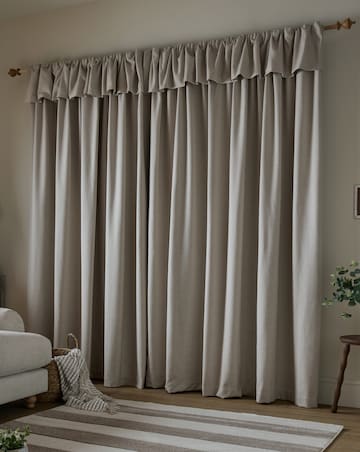 Catherine Lansfield Brushed Texture Ruffle Top Curtains