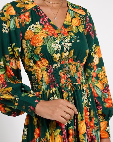 Joe Browns Selena Fruity Long Sleeve Maxi Dress