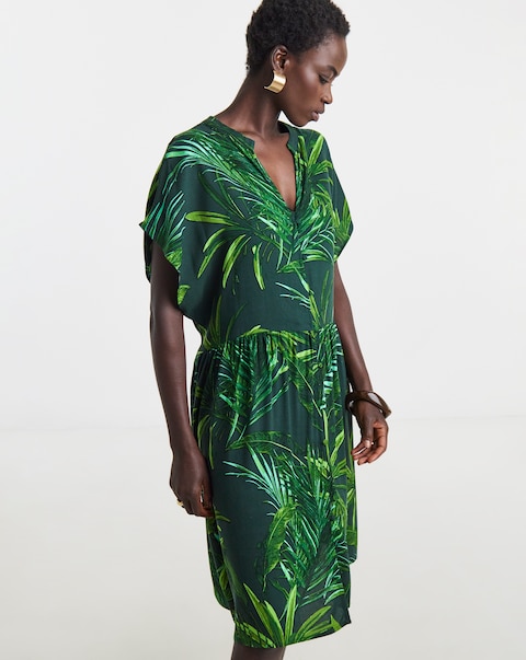 Short Button Through Smock Dress