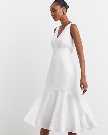 Joanna Hope Ivory Jacquard Bridal Midi Dress