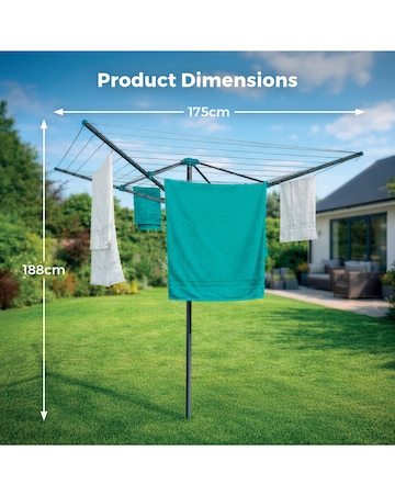 Tower 50m Rotary Airer with Cover and Ground Spike