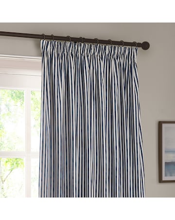 Yard Hebden Striped 100% Cotton Eyelet Lined Curtains