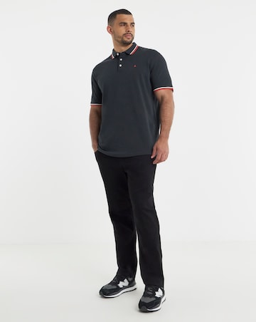 Jack & Jones Premium Paulos Tipped Polo - Navy/Red