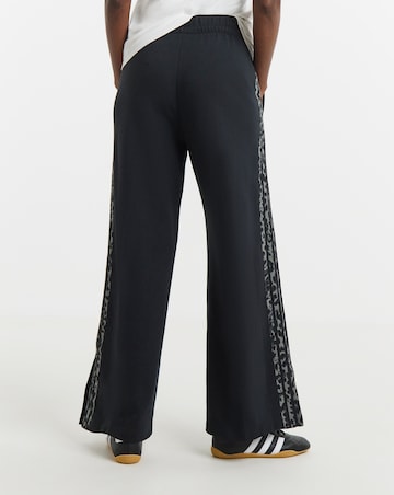 adidas 3 Stripe Leopard Print Wide Leg Pant