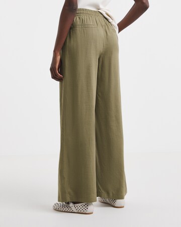 Linen Mix Wide Leg Trousers