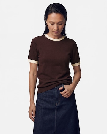 Contrast Tipping Knitted T-shirt
