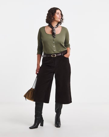 Chocolate Cord Culotte Jeans