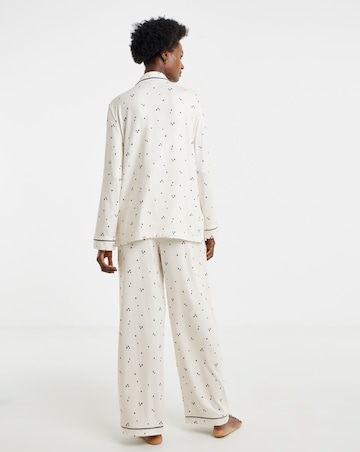 Pretty Secrets Star Print Soft Knit Button Through Pyjama Set