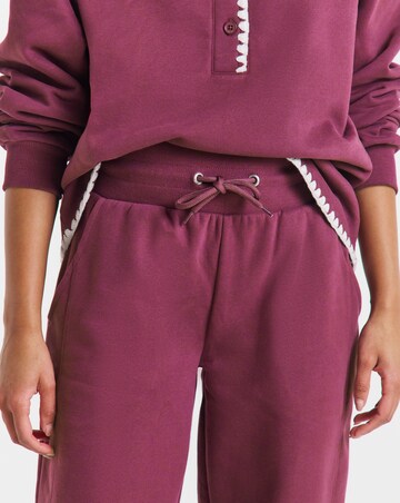 Simply Be Mulberry Whipstitch Barrel Leg Jogger