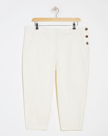 Julipa Button Side Crop Stretch Trouser