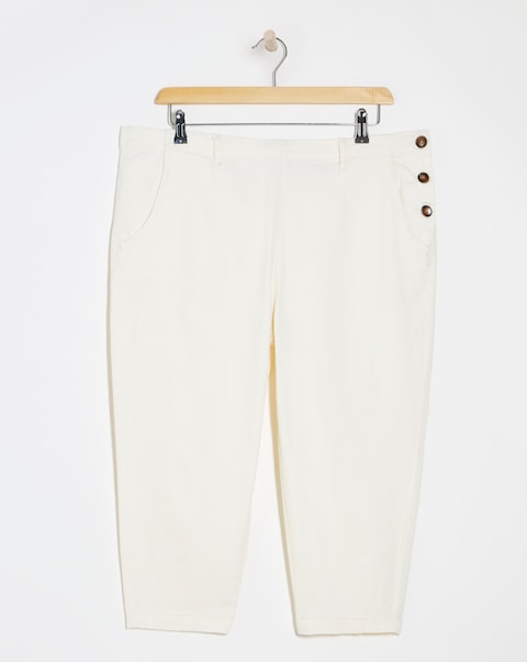 Julipa Button Side Crop Stretch Trouser